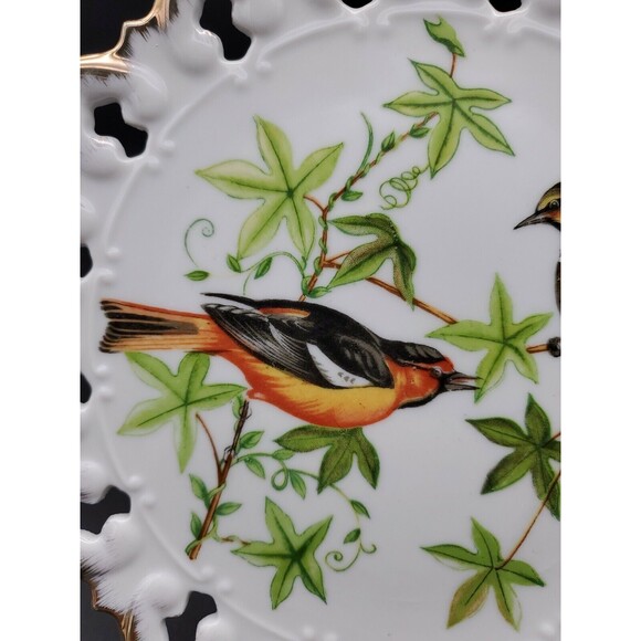 Baltimore Orioles Reticulated Porcelain Wall Plate with Gold Trimmed Beautiful! - Picture 12 of 12